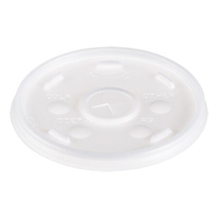 Dart® Plastic Lids, Fits 12 oz to 24 oz Hot/Cold Foam Cups, Straw-Slot Lid, White, 100/Pack, 10 Packs/Carton - CT/1 - DCC-16SL-CT