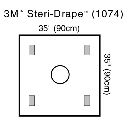 3M Surgical Drape 3M™ Steri-Drape™ Wound Edge Protector 35 W X 35 L Inch Sterile - Case of 40 - 1074-CS