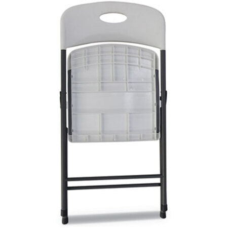 Alera® Molded Resin Folding Chair, Supports Up to 225 lb, 18.19" Seat Height, White Seat, White Back, Dark Gray Base, 4/Carton - CT/1 - ALE-FR9402-CT