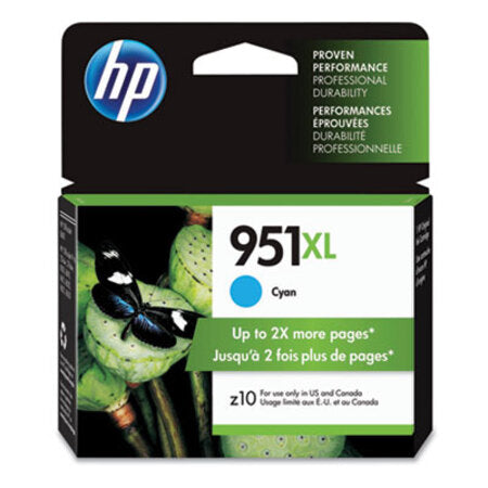 HP HP 951XL, (CN046AN) High-Yield Cyan Original Ink Cartridge - Pack of 1 - HEW-CN046AN-PK