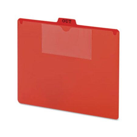 Smead™ Poly Out Guide, Two-Pocket Style, 1/5-Cut Top Tab, Out, 8.5 x 11, Red, 50/Box - Box of 1 - SMD-51920-BX