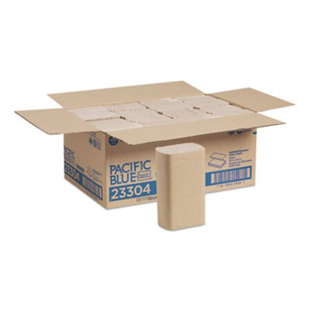 Georgia Pacific® Professional Pacific Blue Basic M-Fold Paper Towels, 1-Ply, 9.2 x 9.4, Brown, 250/Pack, 16 Packs/Carton - CT/1 - GPC-23304-CT