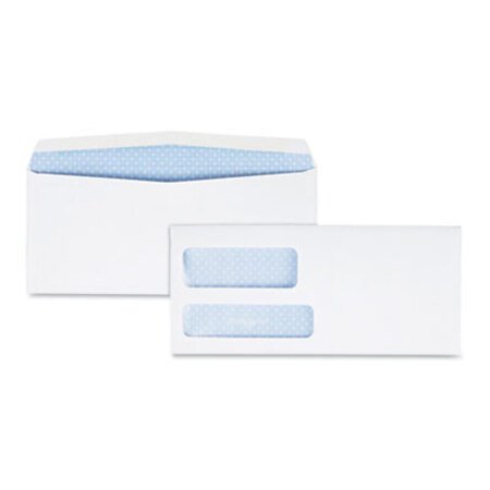 Quality Park™ Double Window Security-Tinted Check Envelope, #9, Commercial Flap, Gummed Closure, 3.88 x 8.88, White, 500/Box - Box of 1 - QUA-24524-BX