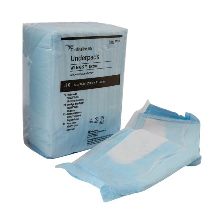 Cardinal Disposable Underpad Simplicity™ Extra 23 X 36 Inch Fluff Moderate Absorbency - Bag of 10 - 1093-BG
