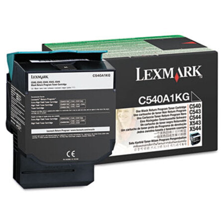 Lexmark™ C540A1KG Return Program Toner, 1,000 Page-Yield, Black - Each - LEX-C540A1KG-EA