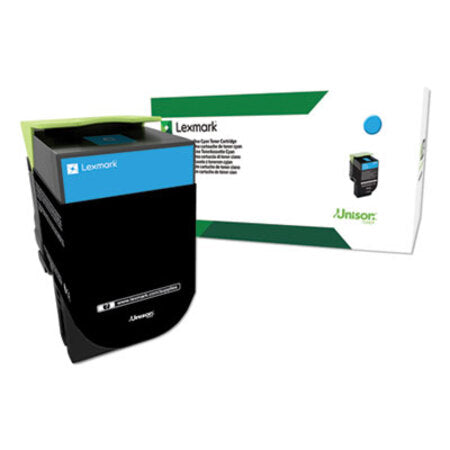 Lexmark™ 80C1HC0 Return Program High-Yield Toner, 3,000 Page-Yield, Cyan - Each - LEX-80C1HC0-EA