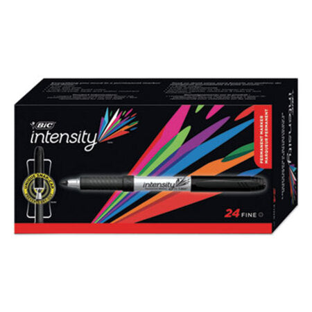 Bic® Intensity Fine Tip Permanent Marker Value Pack, Fine Bullet Tip, Black, 24/Pack - Pack of 1 - BIC-GPM241BK-PK