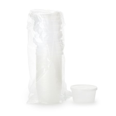 Donovan Industries Dawn Mist® Denture Cup 8 oz. Clear Snap-On Lid Single Patient Use - Bag of 25 - DCPC-BG