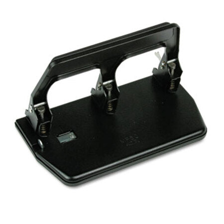 Master® 40-Sheet Heavy-Duty Three-Hole Punch with Gel Padded Handle, 9/32" Holes, Black - Each - MAT-MP50-EA