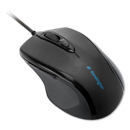 Kensington® Pro Fit Wired Mid-Size Mouse, USB 2.0, Right Hand Use, Black - Each - KMW-72355-EA