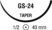 Covidien Absorbable Suture with Needle Caprosyn™ Polyester GS -24 1/2 Circle Taper Point Needle Size 0 Monofilament - Box of 1 - CC-913-BX