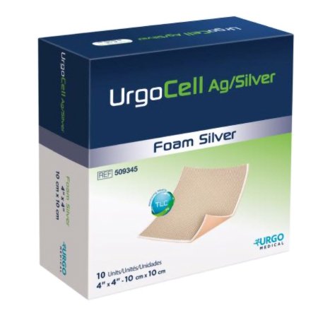 Urgo Medical North America LLC Silver Foam Dressing UrgoCell™ Ag 4 X 4 Inch Square Sterile - Box of 10 - 509345-BX
