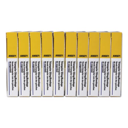 First Aid Only™ First-Aid Refill Sling/Tourniquet Triangular Bandages, 40 x 40 x 56, 10/Pack - Pack of 1 - FAO-AN5071-PK