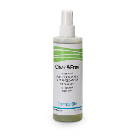 DermaRite Industries Rinse-Free Shampoo and Body Wash Clean & Free® 7.5 oz. Pump Bottle Scented - Each - 00193-EA