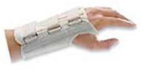 Patterson Medical Supply Wrist Brace Rolyan® D-Ring™ Firm Aluminum / Cotton Right Hand White Large - Each - A600306-EA