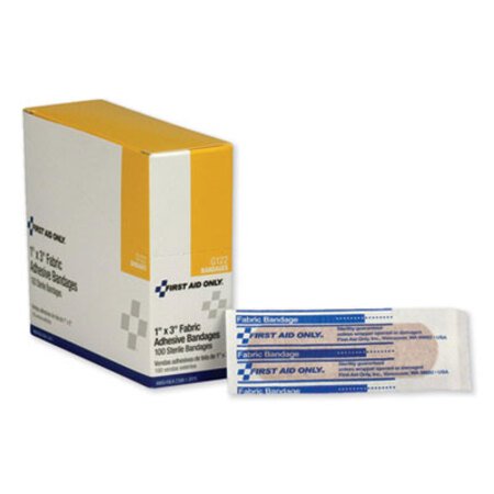 First Aid Only™ Fabric Bandages, 1 x 3, 100/Box - Box of 1 - FAO-G122-BX