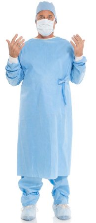 O&M Halyard Inc Non-Reinforced Surgical Gown Evolution 4 X-Large Blue NonSterile Disposable - Case of 36 - 79980-CS