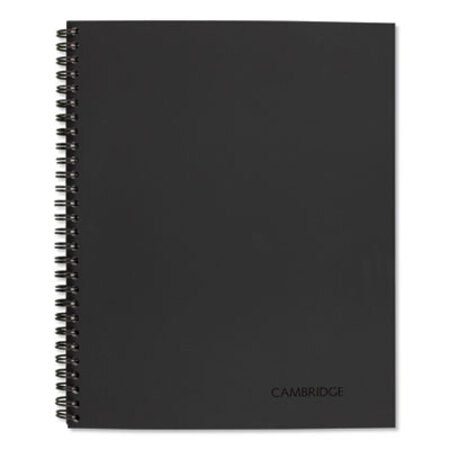 Cambridge® Wirebound Guided Meeting Notes Notebook, 1-Subject, Meeting-Minutes/Notes Format, Dark Gray Cover, (80) 11 x 8.25 Sheets - Each - MEA-06132-EA