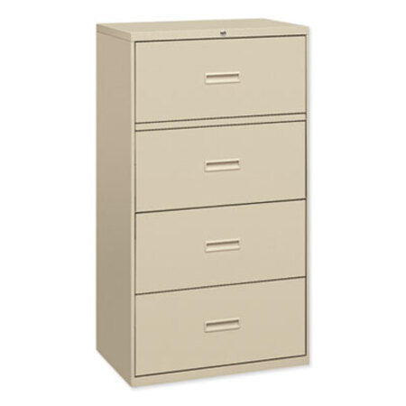 HON® 400 Series Lateral File, 4 Legal/Letter-Size File Drawers, Putty, 36" x 18" x 52.5" - Each - BSX-484LL-EA