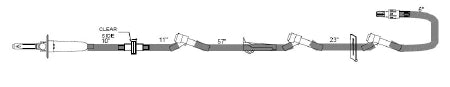 ICU Medical Primary IV Administration Set Bravo24® Gravity 3 Ports 15 Drops / mL Drip Rate Without Filter 115 Inch Tubing - Case of 50 - B3200-CS