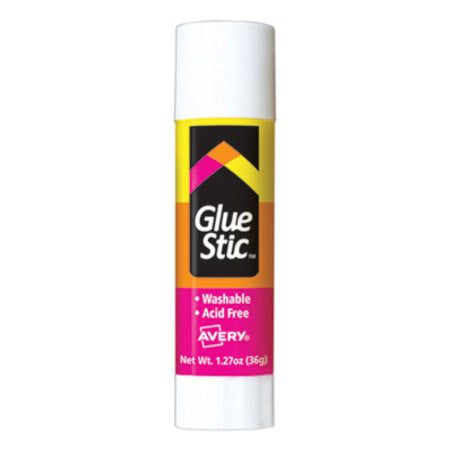 Avery® Permanent Glue Stic, 1.27 oz, Applies White, Dries Clear - Each - AVE-00196-EA