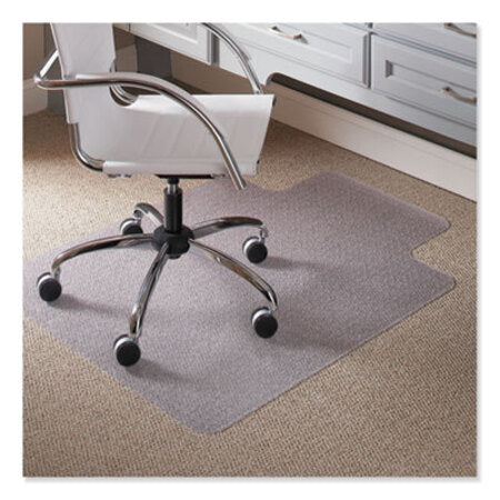 ES Robbins® EverLife Light Use Chair Mat for Flat to Low Pile Carpet, Rectangular with Lip, 45 x 53, Clear - Each - ESR-120123-EA