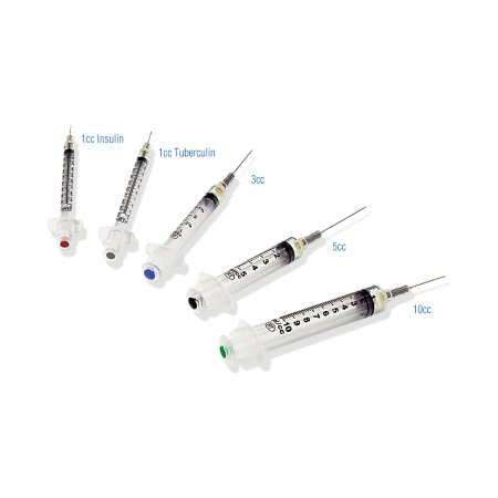 Retractable Technologies Safety Hypodermic Syringe with Needle VanishPoint® 5 mL 1-1/2 Inch 25 Gauge Retractable Safety Needle Regular Wall - Case of 6 - 10511-CS