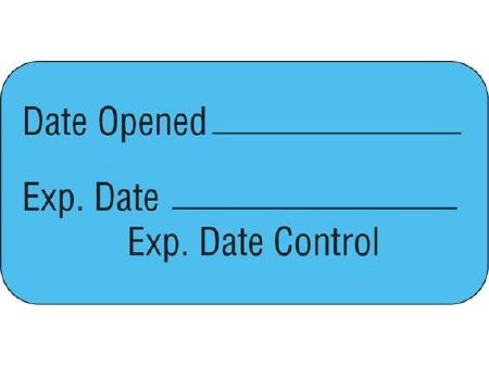 Shamrock Scientific Pre-Printed / Write On Label Advisory Label Blue Date Opened _____ / Exp. Date _____ / Expiration Date Control Black Quality Control Label 3/4 X 1-1/2 Inch - Roll of 1 - UPCR-3012-RL