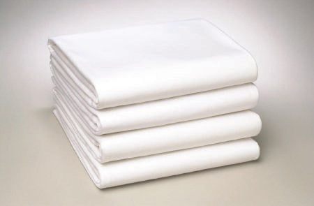 Standard Textile Bed Sheet Fitted Sheet 36 X 84 X 8 Inch White Cotton 55% / Polyester 45% Reusable - DZ/12 - 03635420-DZ