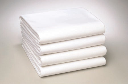 Standard Textile Bed Sheet Draw 54 X 81 Inch White Cotton / Polyester Reusable - DZ/12 - 12936400-DZ