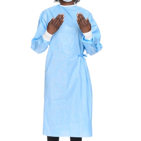 O&M Halyard Inc Non-Reinforced Surgical Gown with Towel Halyard Basics Large Blue Sterile Disposable - Each - 99284-EA