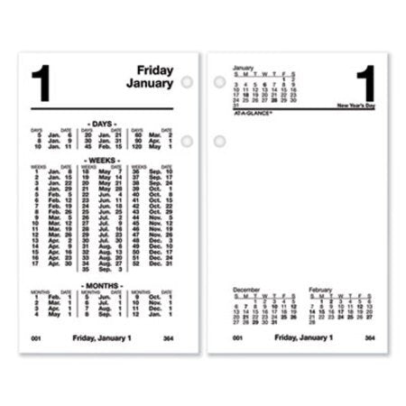 AT-A-GLANCE® Financial Desk Calendar Refill, 3.5 x 6, White Sheets, 2023 - Each - AAG-S17050-EA