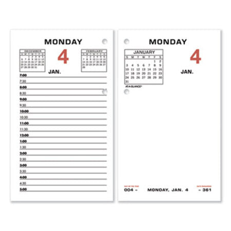 AT-A-GLANCE® Two-Color Desk Calendar Refill, 3.5 x 6, White Sheets, 2023 - Each - AAG-E01750-EA