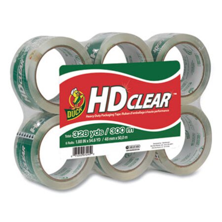 Duck® Heavy-Duty Carton Packaging Tape, 3" Core, 1.88" x 55 yds, Clear, 6/Pack - Pack of 1 - DUC-CS556PK-PK