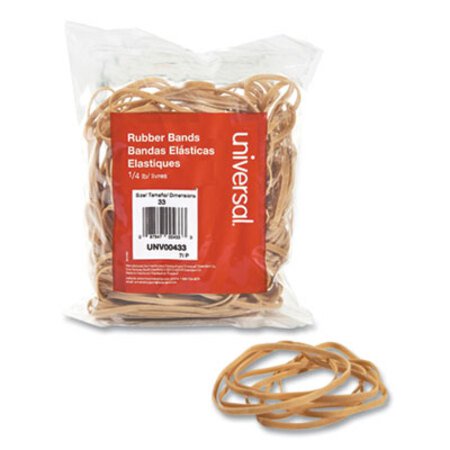 Universal® Rubber Bands, Size 33, 0.04" Gauge, Beige, 4 oz Box, 160/Pack - Pack of 1 - UNV-00433-PK
