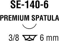 Medtronic MITG Nonabsorbable Suture with Needle Monosof™~Dermalon™ Nylon SE-140-6 3/8 Circle Spatula Needle Size 10 - 0 Monofilament - Box of 1 - N-2730-K-BX