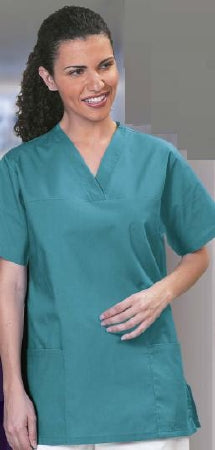 Fashion Seal Uniforms Scrub Shirt Large Ceil Blue 2 Pockets Short Set-In Sleeve Female - Each - 7582-L-EA