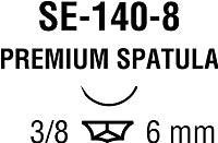 Covidien Nonabsorbable Suture with Needle Sofsilk™ Silk SE-140-8 3/8 Circle Spatula Needle Size 7 - 0 Braided - Box of 1 - S-1733K-BX