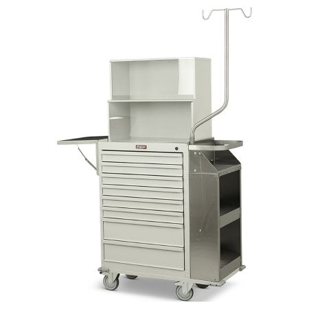 Harloff Splint / Cast Cart Stainless Steel 44 X 43 X 21 Inch Burgundy One 3 Inch, Five 3 Inch, Two 6 Inch Drawers - Each - 6035-TC-EA