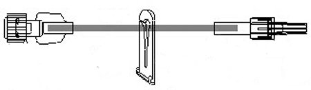 ICU Medical IV Extension Set Small Bore 6 Inch Tubing - Case of 50 - B1129-CS