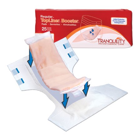 Principle Business Enterprises Booster Pad Tranquility® TopLiner™ 4 X 14 Inch Heavy Absorbency Superabsorbant Core Regular - Bag of 25 - 2070-BG