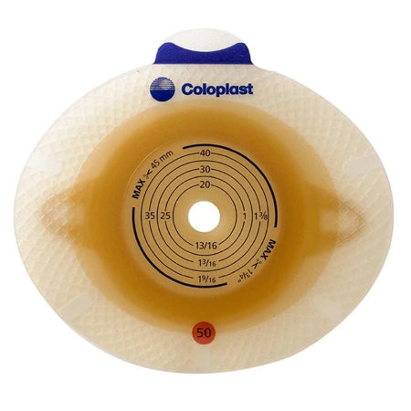 Coloplast Ostomy Barrier SenSura® Click Precut, Standard Wear Double Layer Adhesive 60 mm Flange Blue Code System 1-9/16 Inch Opening - Box of 5 - 10032-BX