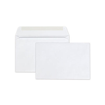 Quality Park™ Open-Side Booklet Envelope, #6 1/2, Hub Flap, Gummed Closure, 6 x 9, White, 100/Box - Box of 1 - QUA-37113-BX