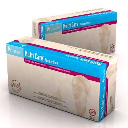 Dynarex Exam Glove Multicare® Medium NonSterile Vinyl Standard Cuff Length Smooth Ivory Not Rated - Case of 100 - 6813-CS
