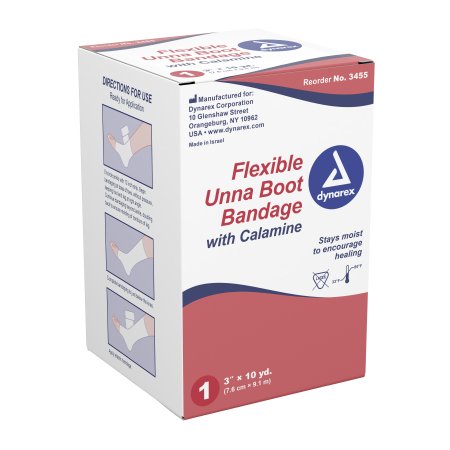 Dynarex Unna Boot Dynarex® 3 Inch X 10 Yard Gauze Calamine / Zinc Oxide NonSterile - Case of 12 - 3455-CS