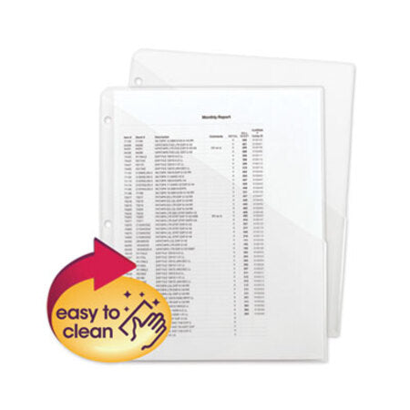 Smead™ Organized Up Poly Slash Jackets, 2-Sections, Letter Size, Clear, 5/Pack - Pack of 1 - SMD-89506-PK