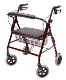 Graham-Field Bariatric 4 Wheel Rollator Lumex® Walkabout Contour Imperial Burgundy Adjustable Height / Folding Aluminum Frame - Each - RJ4405R-EA