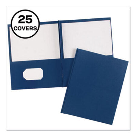 Avery® Two-Pocket Folder, Prong Fastener, 0.5" Capacity, 11 x 8.5, Dark Blue, 25/Box - Box of 1 - AVE-47975-BX