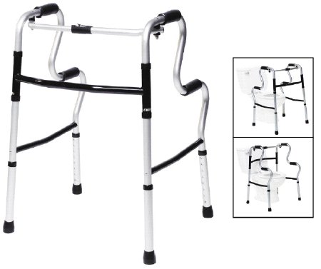 Graham-Field Single Release Walker Adjustable Height Lumex® UpRise Onyx Aluminum Frame 400 lbs. Weight Capacity 32 to 39 Inch Height - Case of 2 - 700175C-2-CS
