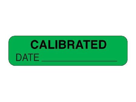 Shamrock Scientific Pre-Printed Label Advisory Label Green CALIBRATED / DATE _____ Black Quality Control Label 5/16 X 1-1/4 Inch - Roll of 1 - UPCR-1306-RL